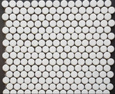 Penny Round Tile Arctic White Porcelain Mosaic Floor Wall Tile backsplash Matte Look for Bathroom Shower, Kitchen, Accent Decor, Fireplace